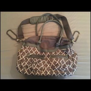 Diaper Bag-JJ Cole grey and white